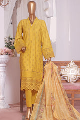Bin Saeed Stitched 3 Piece Embroidered Chikankari Festive Vol-02 Collection'2022-BTS-07-Yellow