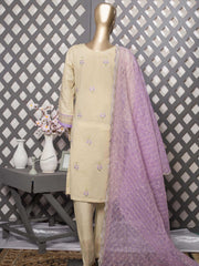 Bin Saeed Stitched 3 Piece Emb Chikankari Cotton Vol-01 Collection'2021-C-10-Skin