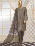 Bin Saeed Stitched 3 Piece Emb Chikankari Cotton Vol-02 Collection'2021-C-15-Grey