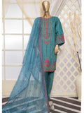 Bin Saeed Stitched 3 Piece Emb Chikankari Cotton Vol-02 Collection'2021-C-18-Ferozi