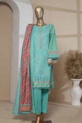 Affifa by Bin Saeed Stitched 3 Piece Embroidered Lawn Vol-02 Collection'2023-CF-0064-Ferozi