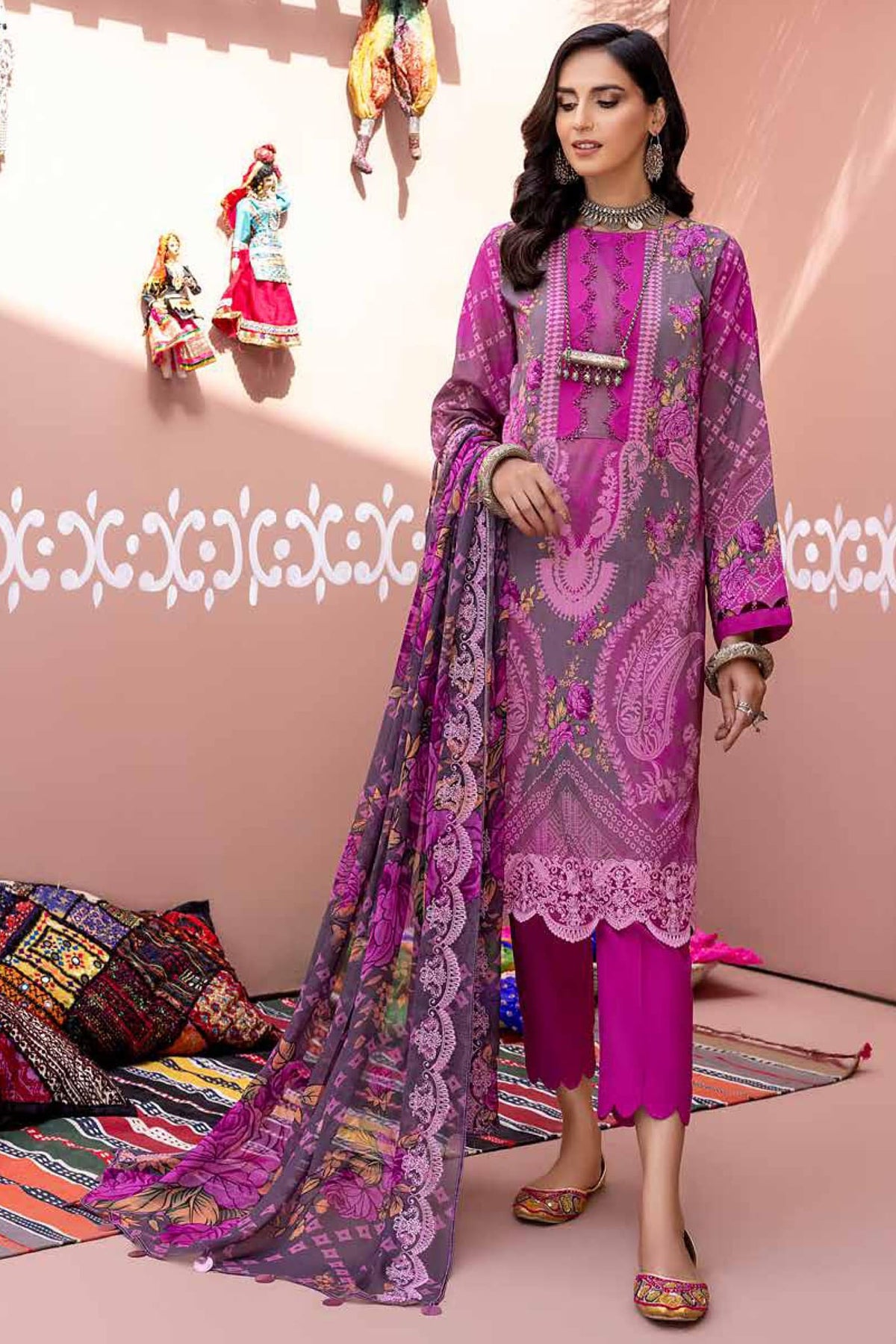 Charizma Unstitched 3 Piece Chunri Lawn Vol-01 Collection'2022-CHN-04