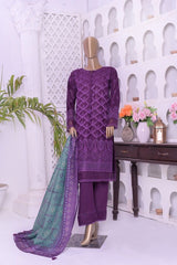 Sada Bahar Stitched 3 Piece Emb Chikankari Lawn Collection'2022-CKL-22-Purple