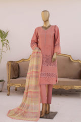 Bin Saeed Stitched 3 Piece Embroidered Chikankari Collection'2023-CMFT-0015-Pink