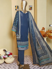 Bin Saeed 3 Piece Stitched Mid Summer Cotton Vol-02 Collection'2021-C-1627-Blue