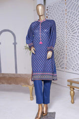 Bin Saeed Stitched Co Ords Printed Lawn Vol-02 Collection'2023-SMLSTF-108-Blue