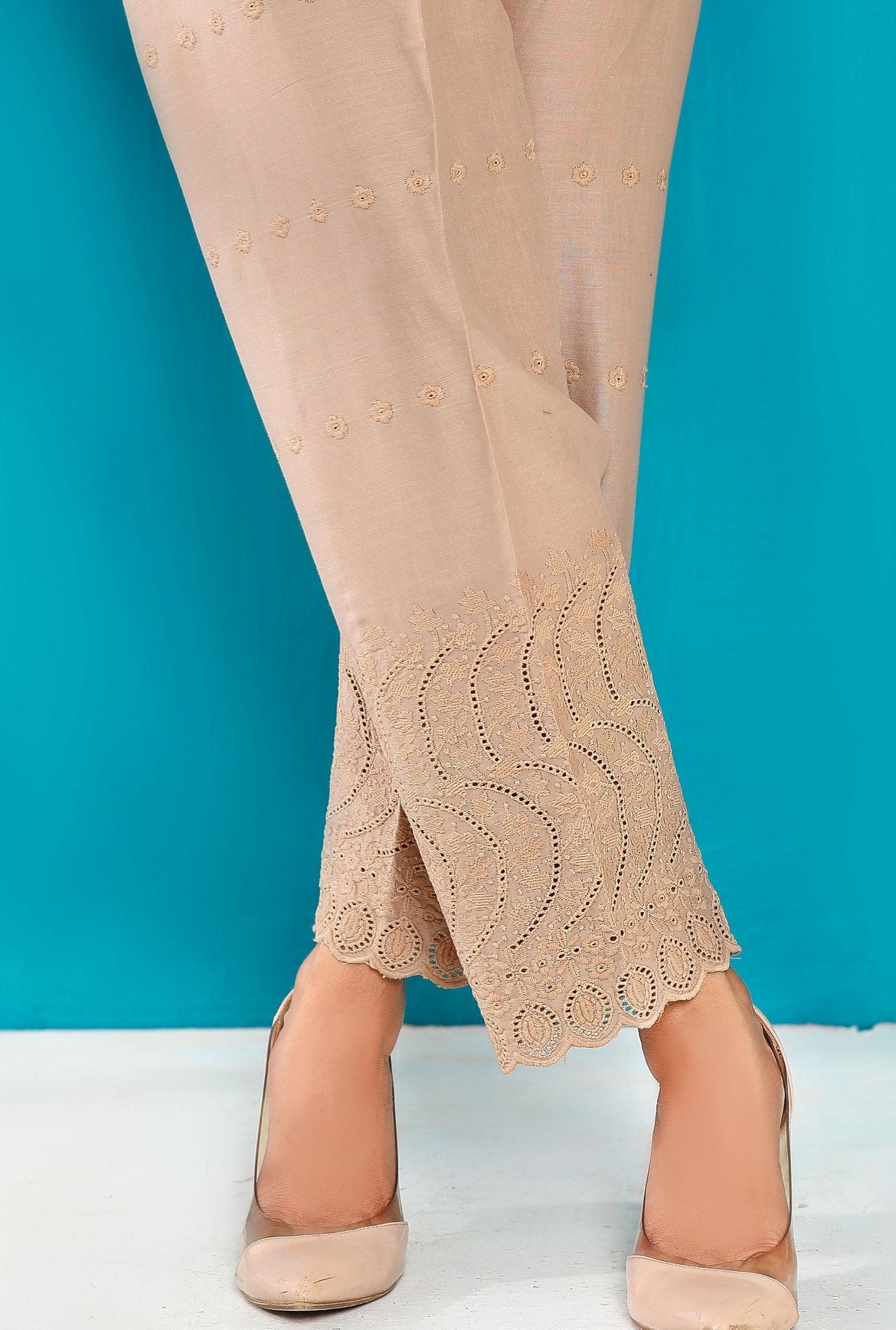Amna Khadija Stitched ChikanKari Emb Trouser Vol-04-Collection'2021-D-01-B-Palam