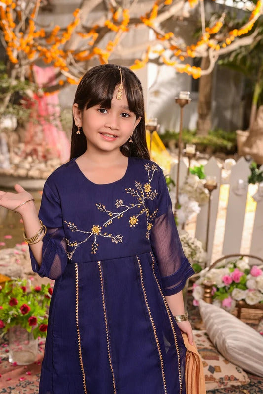 Gurya by Amna Khadija Stitched 3 Piece Kids Eid Festive Vol-15 Collection'2022-D-01-Blue