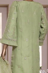 Bin Saeed Stitched 3 Piece Embroidered Organza Vol-41 Collection'2022-MSD-32-L.Green