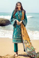 Baroque Unstitched 3 Piece Embroidered Khaddar Collection'2021-01-Turquoise