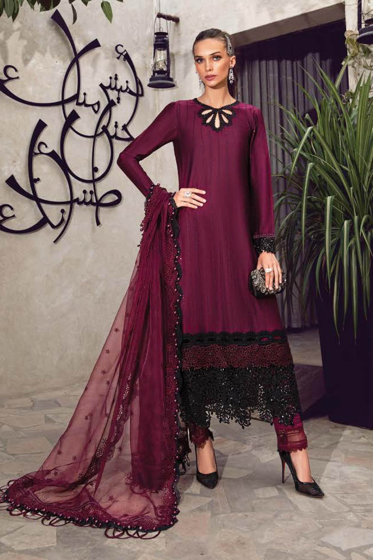 Maria B Sateen Unstitched 3 Piece Embroidered Collection'2022-CST-501