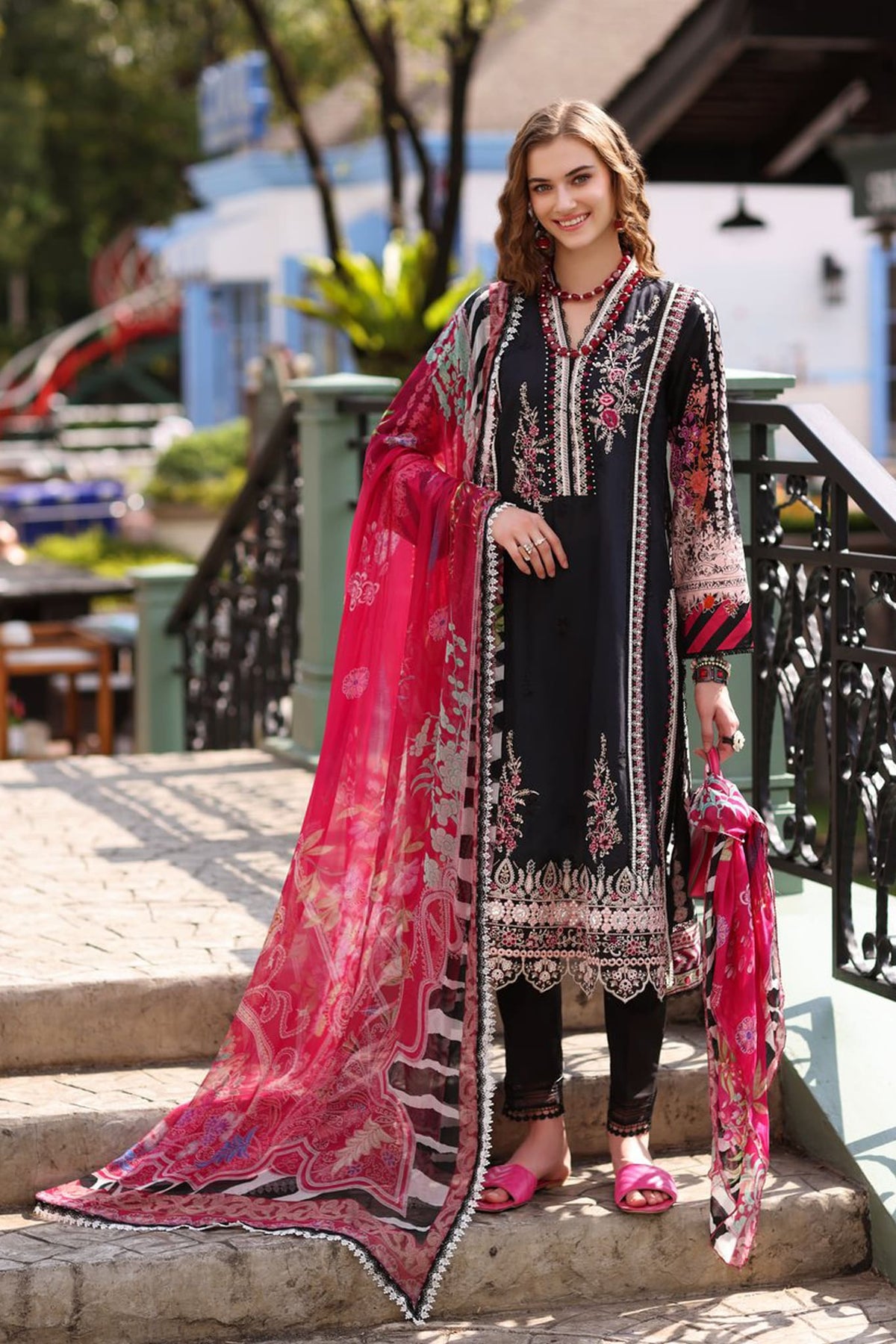 Noor by Saadia Asad Luxe Unstitched 3 Piece Printkari Collection'2023-D-02-B