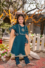 Gurya by Amna Khadija Stitched 3 Piece Kids Eid Festive Vol-15 Collection'2022-GF-05-Sea Green