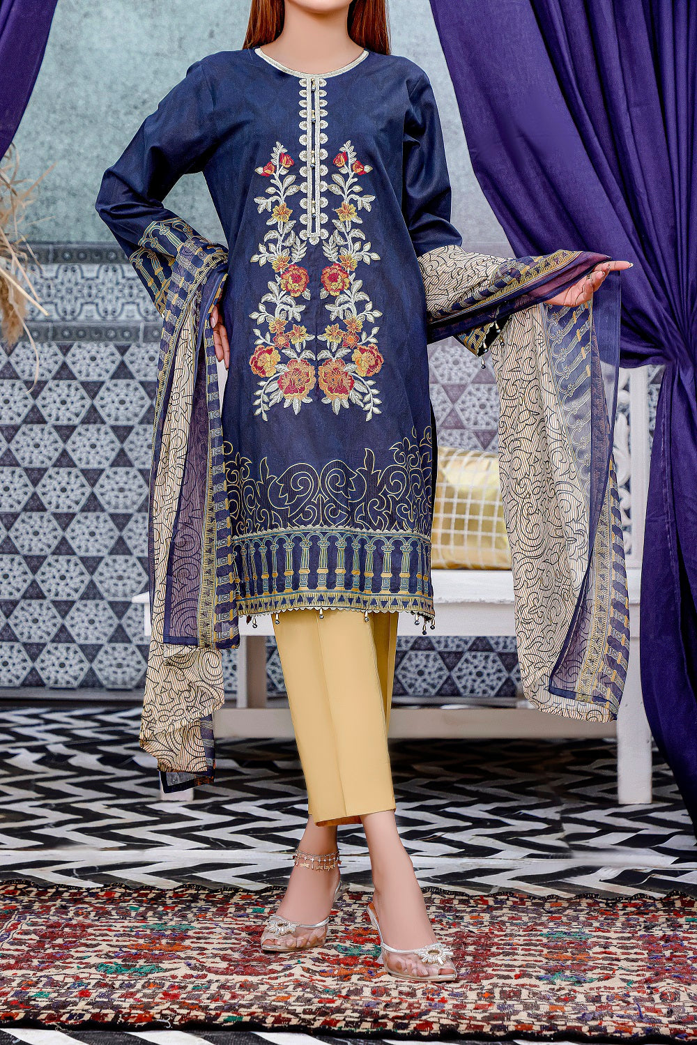 Div'a by Amna Khadija Unstitched 3 Piece Lawn Vol 01 Collection'2022-DLV-05
