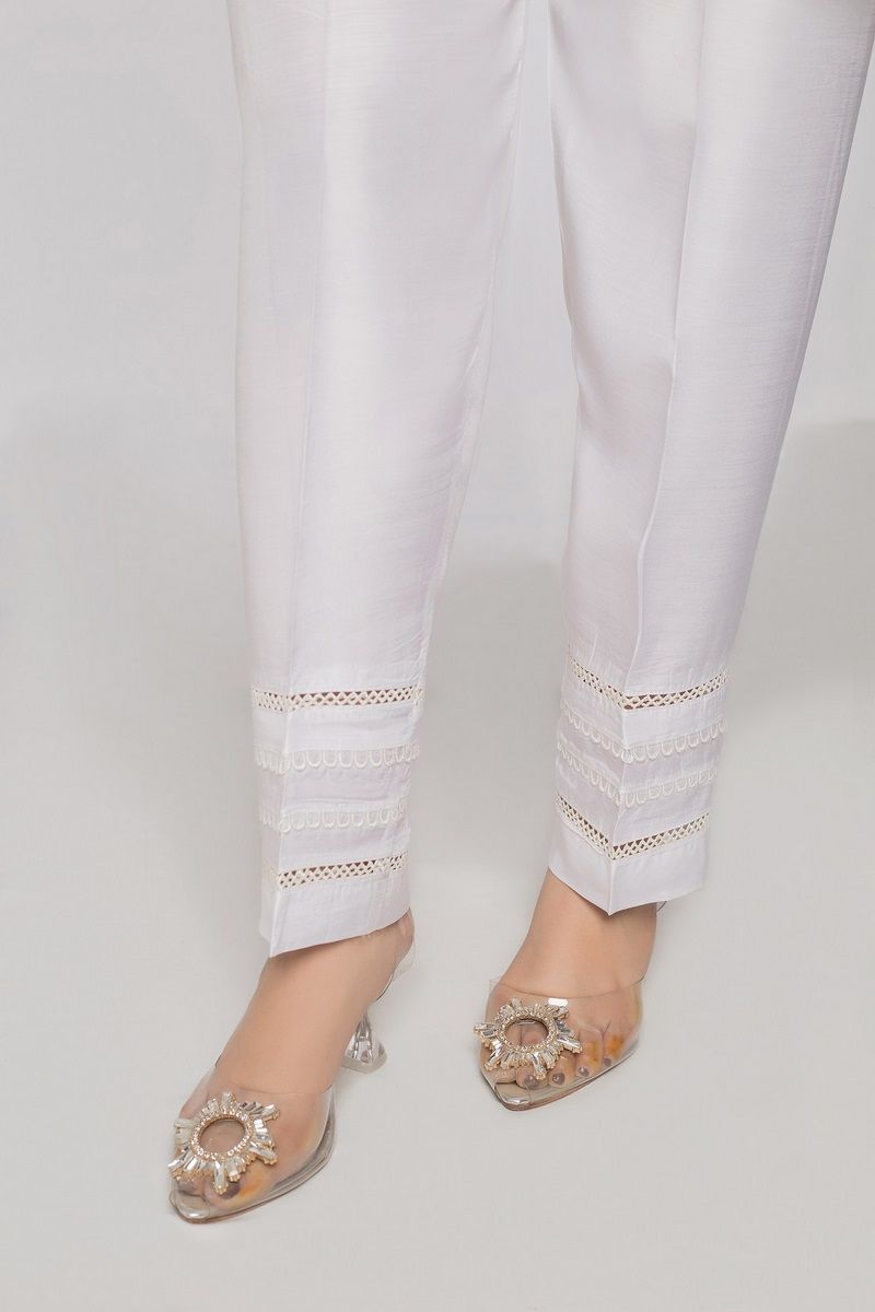 Sada bahar Stitched Trouser Collection'2022-TR-116-White