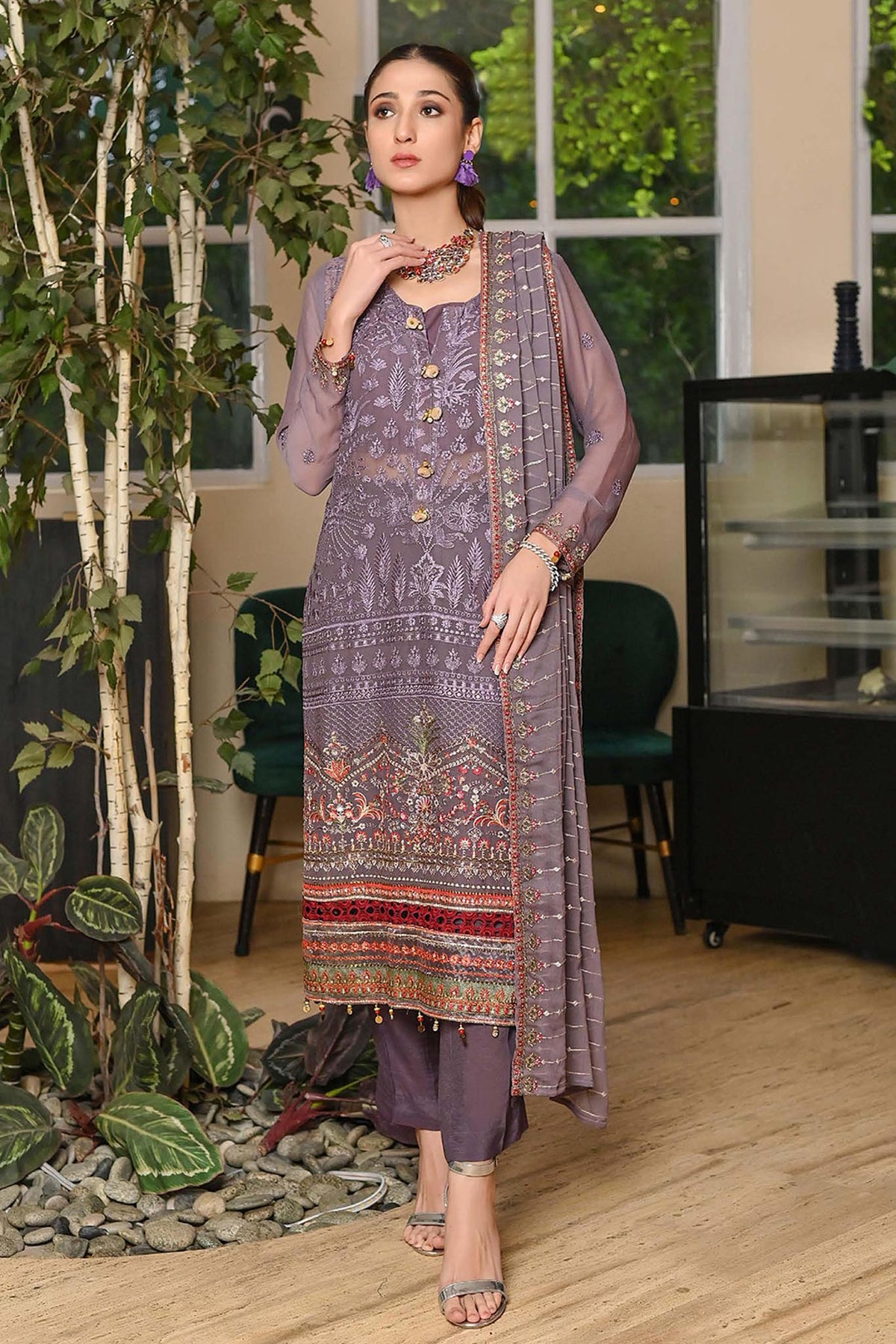 Gehna by Soghat Unstitched 3 Piece Luxury Chiffon Collection'2022-S-07
