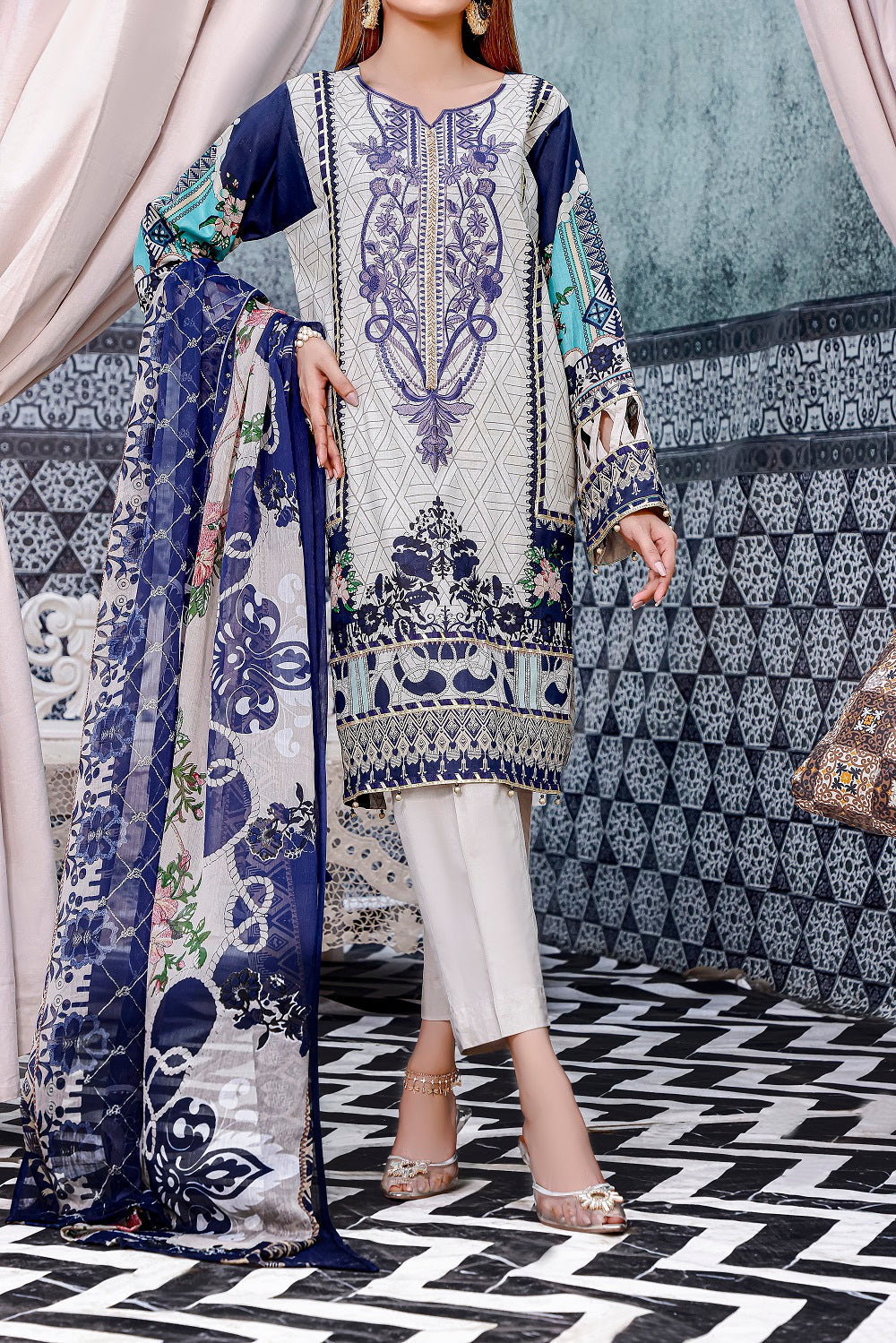 Div'a by Amna Khadija Unstitched 3 Piece Lawn Vol 01 Collection'2022-DLV-08