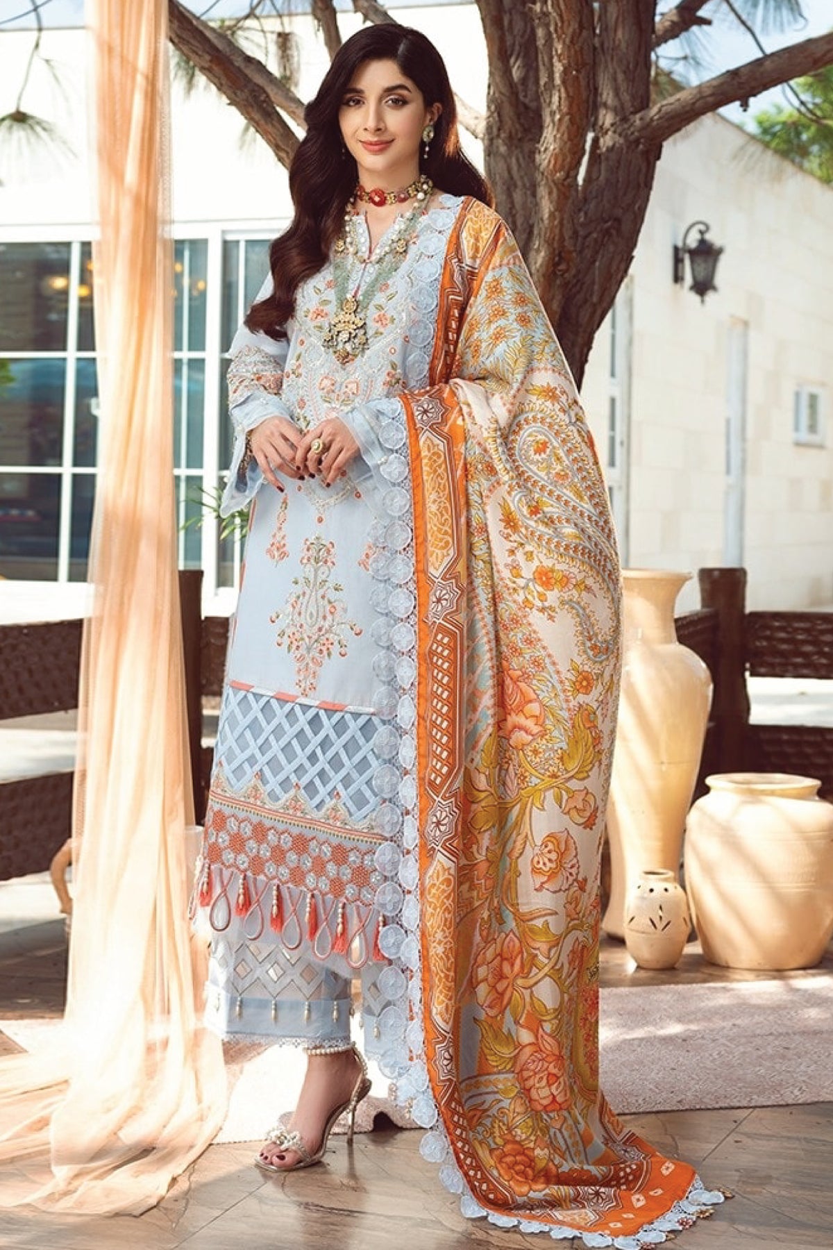 Seran Unstitched 3 Piece Luxury Eid Lawn Collection'2022-08-Floral Haze