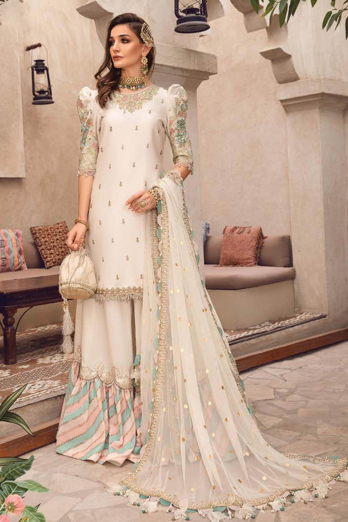 Maria B Sateen Unstitched 3 Piece Embroidered Collection'2022- CST-508