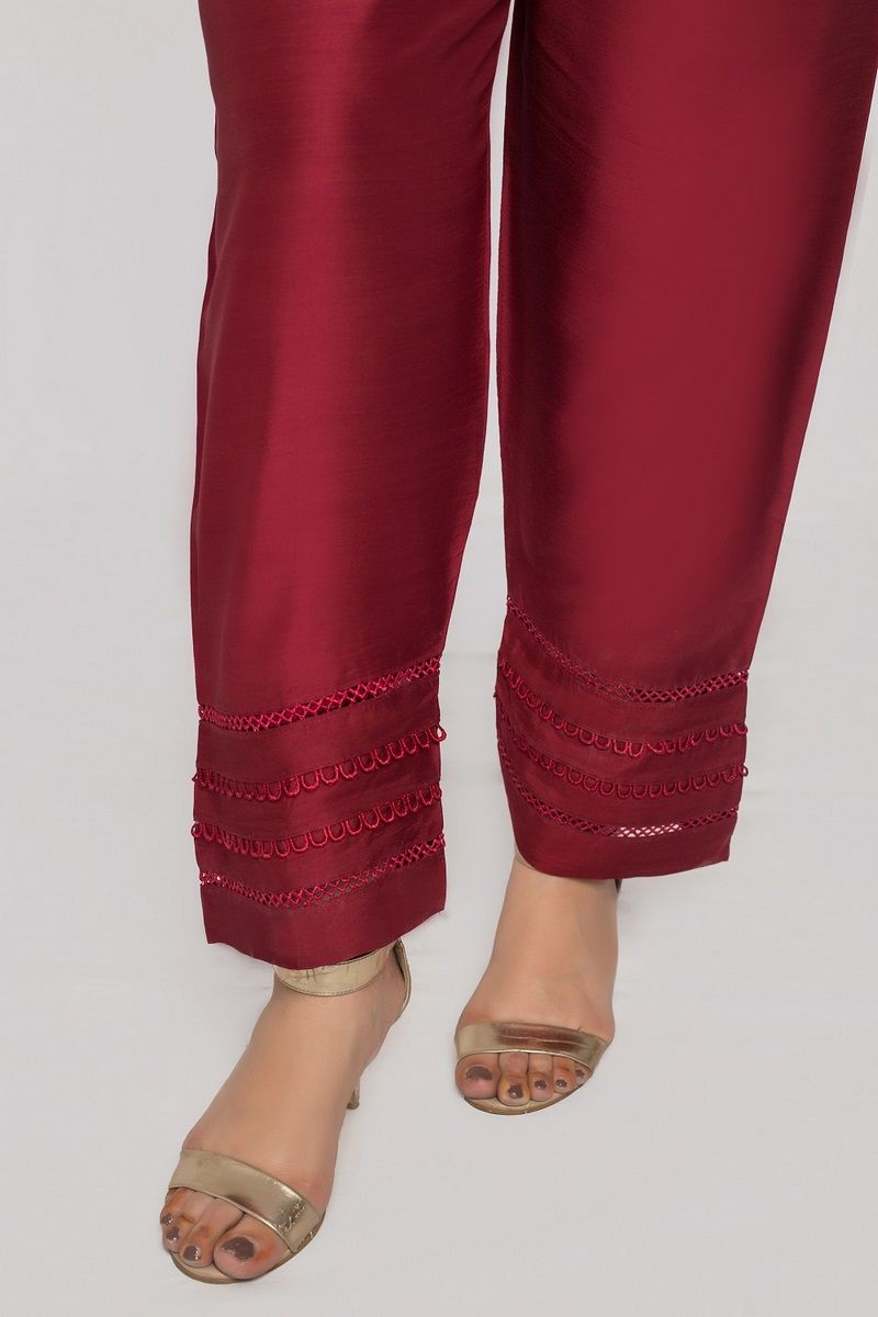 Sada bahar Stitched Trouser Collection'2022-TR-116-Red