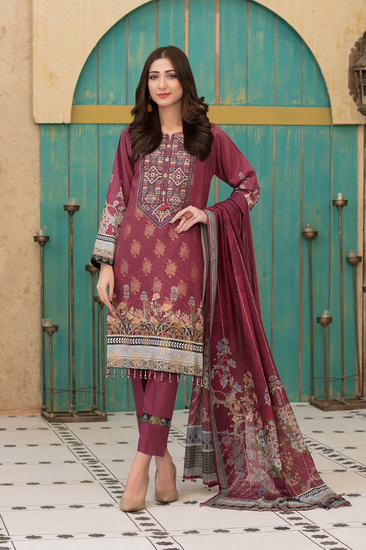 Shahnoor by Tawakkal Unstitched 3 Piece Banarsi Lawn Collection'2022-BS-1783