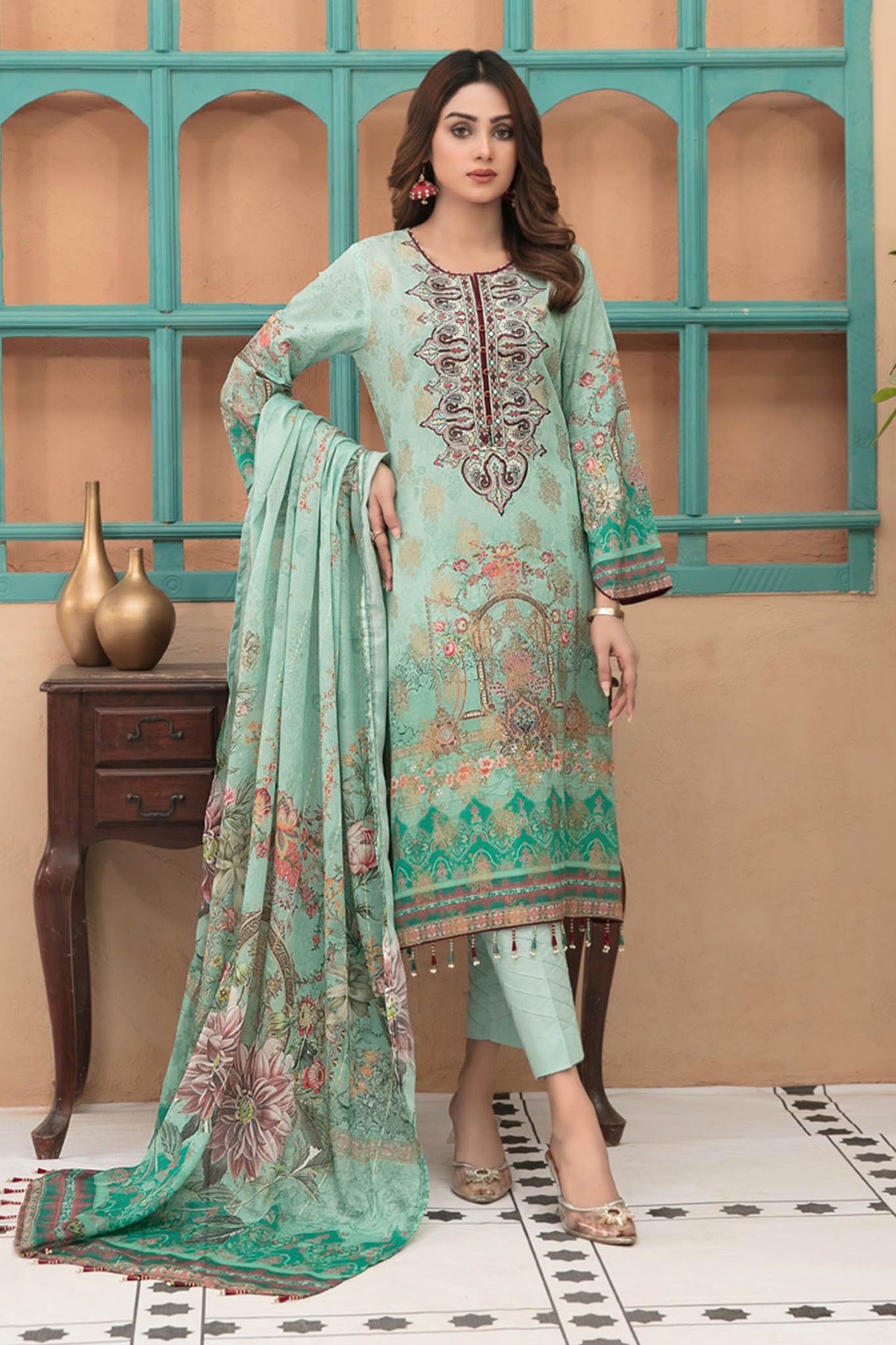 Shahnoor by Tawakkal Unstitched 3 Piece Banarsi Lawn Collection'2022-BS-1790
