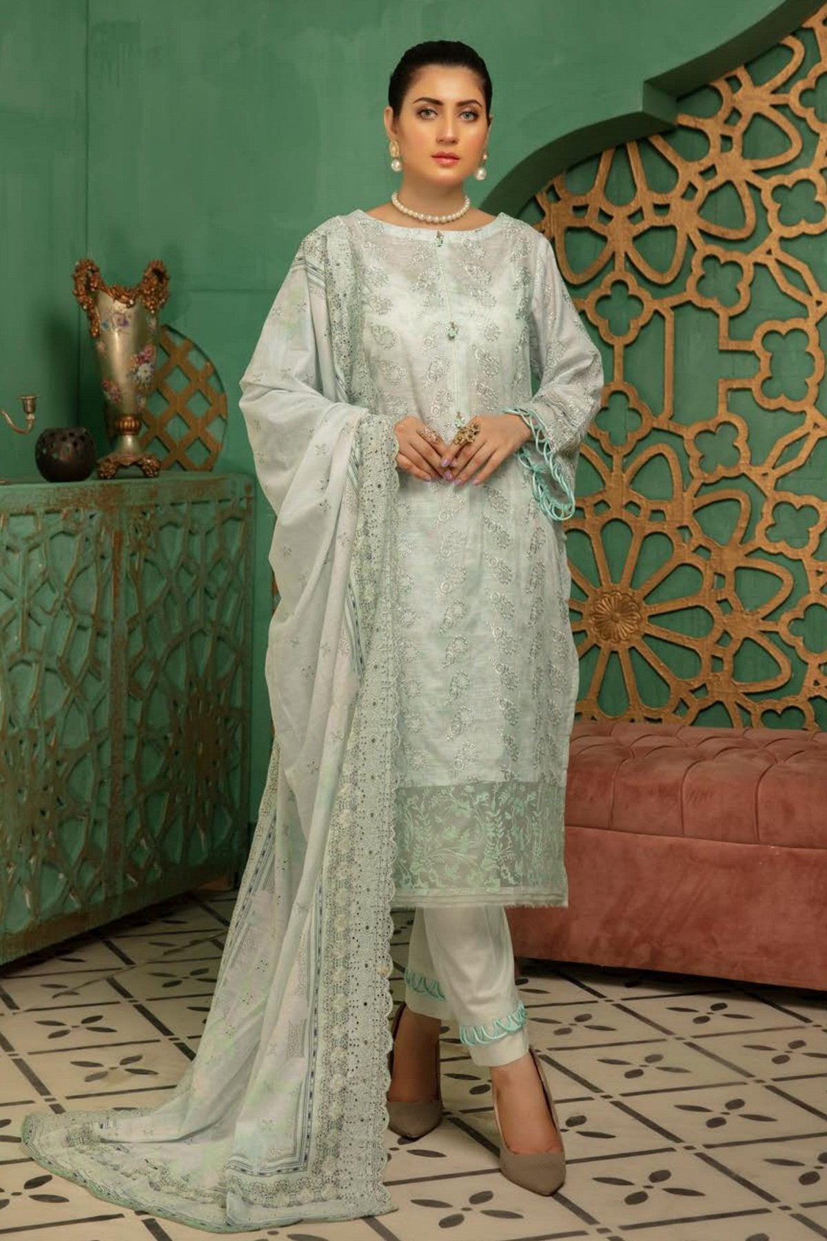 Mehmal by Shaista Unstitched 3 Piece Lawn collection'2021-MHS-428
