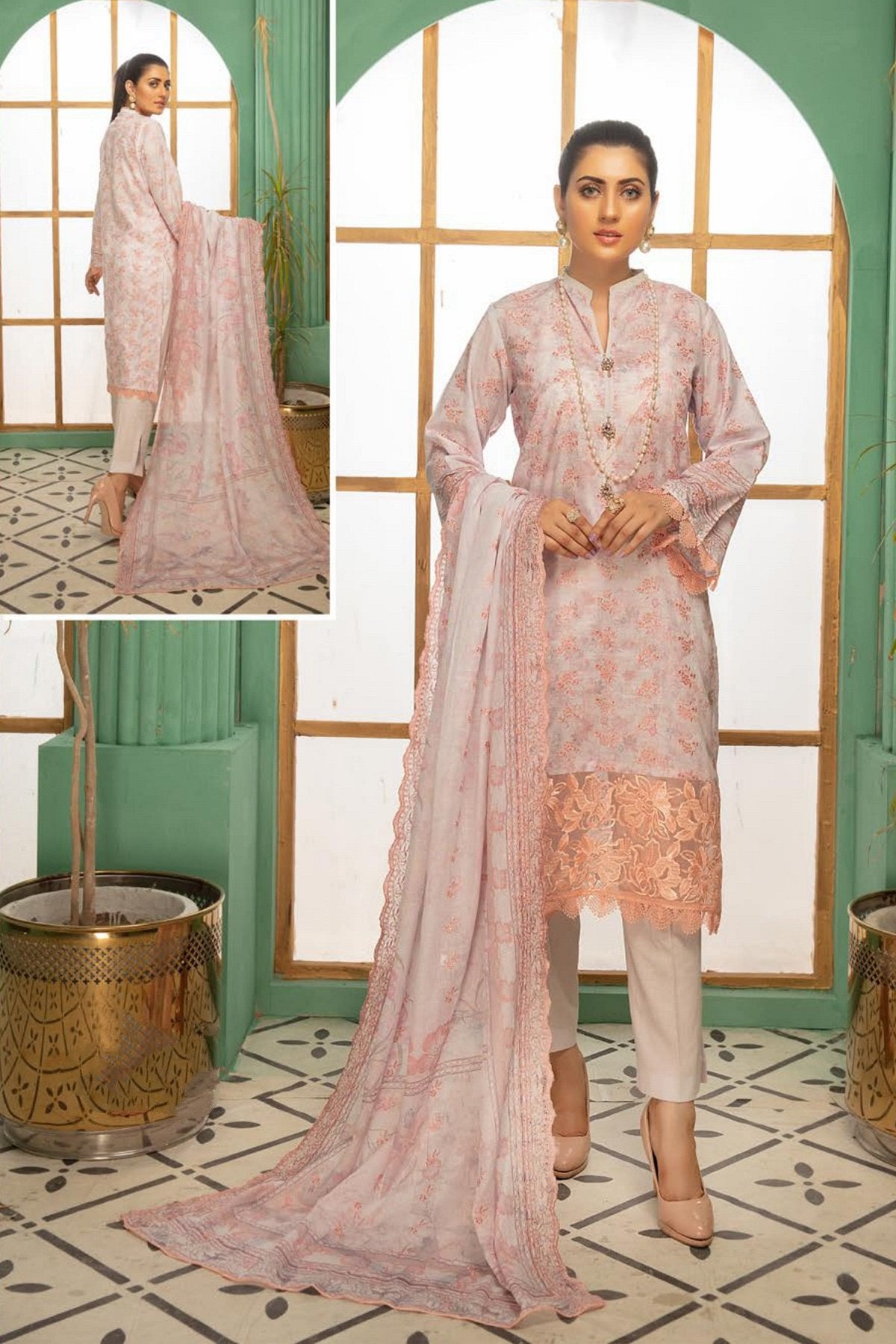 Mehmal by Shaista Unstitched 3 Piece Lawn collection'2021-MHS-432