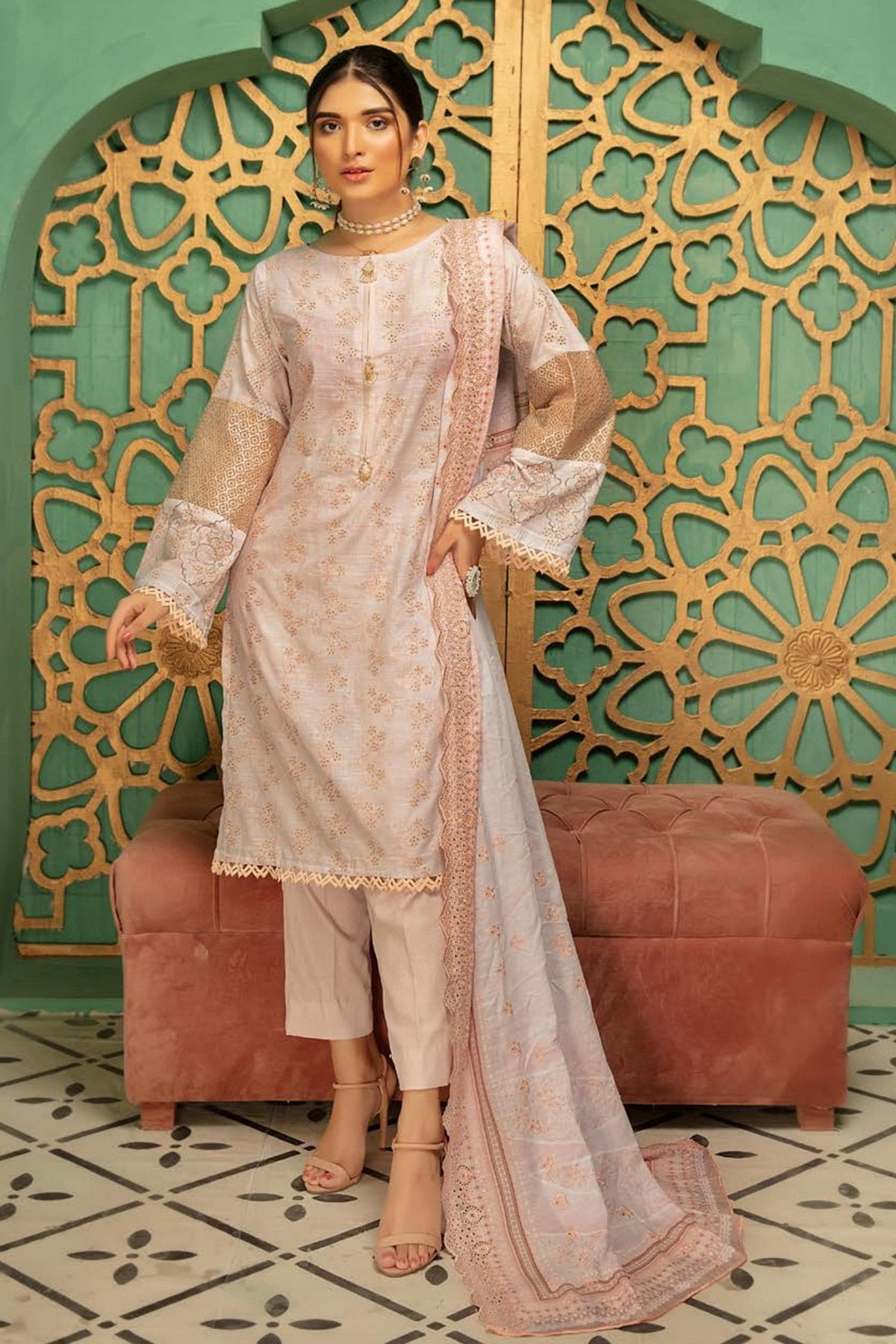 Mehmal by Shaista Unstitched 3 Piece Lawn collection'2021-MHS-436