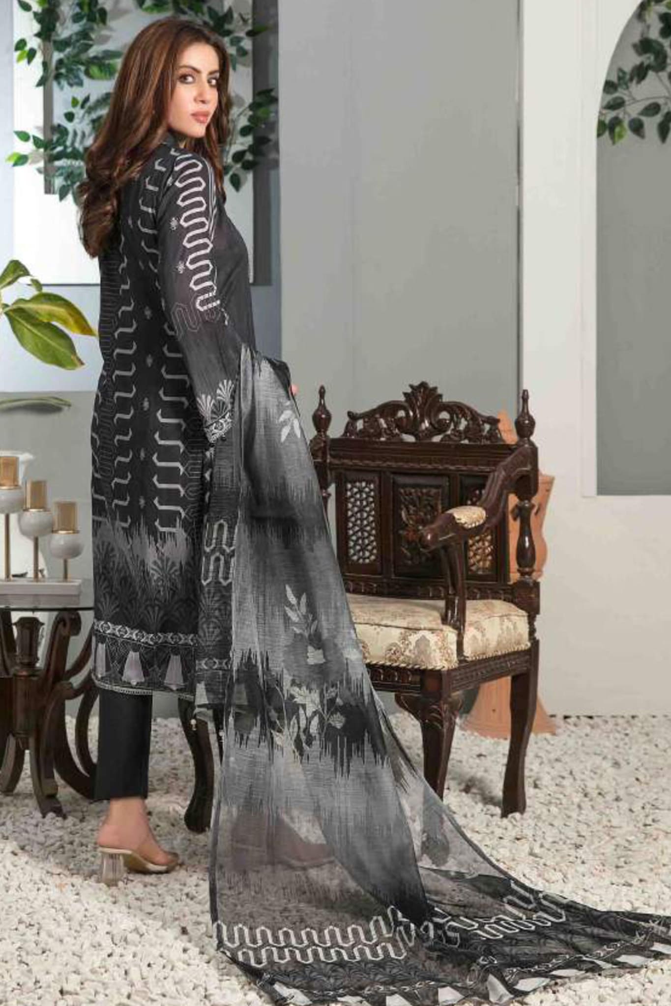 Signature Monochrome by Tawakkal Unstitched 3 Piece Digital Printed Lawn Collection'2022-M-7429