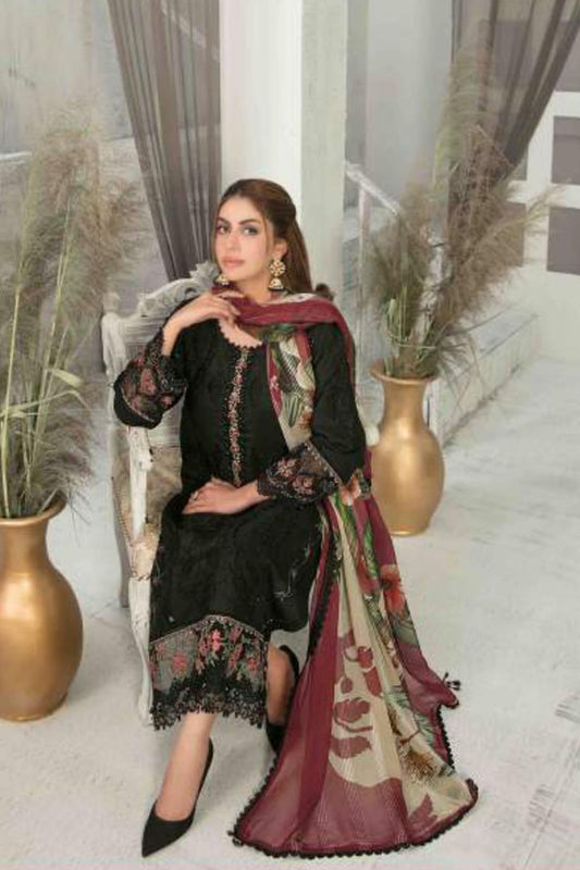 Esin by Tawakkal Semi Stitched 3 Piece Embroidered Laserkari Collection'2022-E-7491