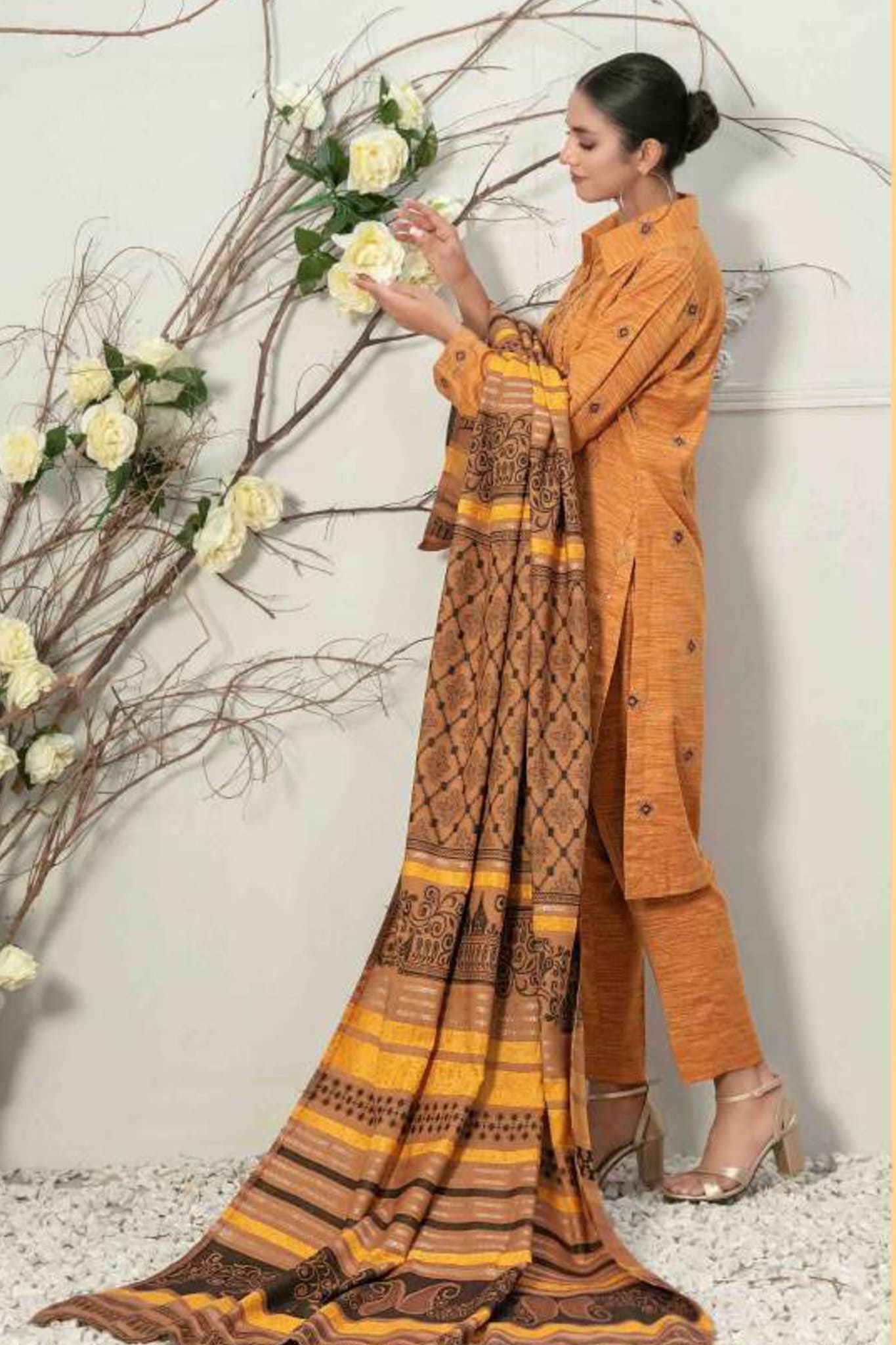 Mahin by Tawakkal Unstitched 3 Piece Leather Peach Collection'2022-L-7839