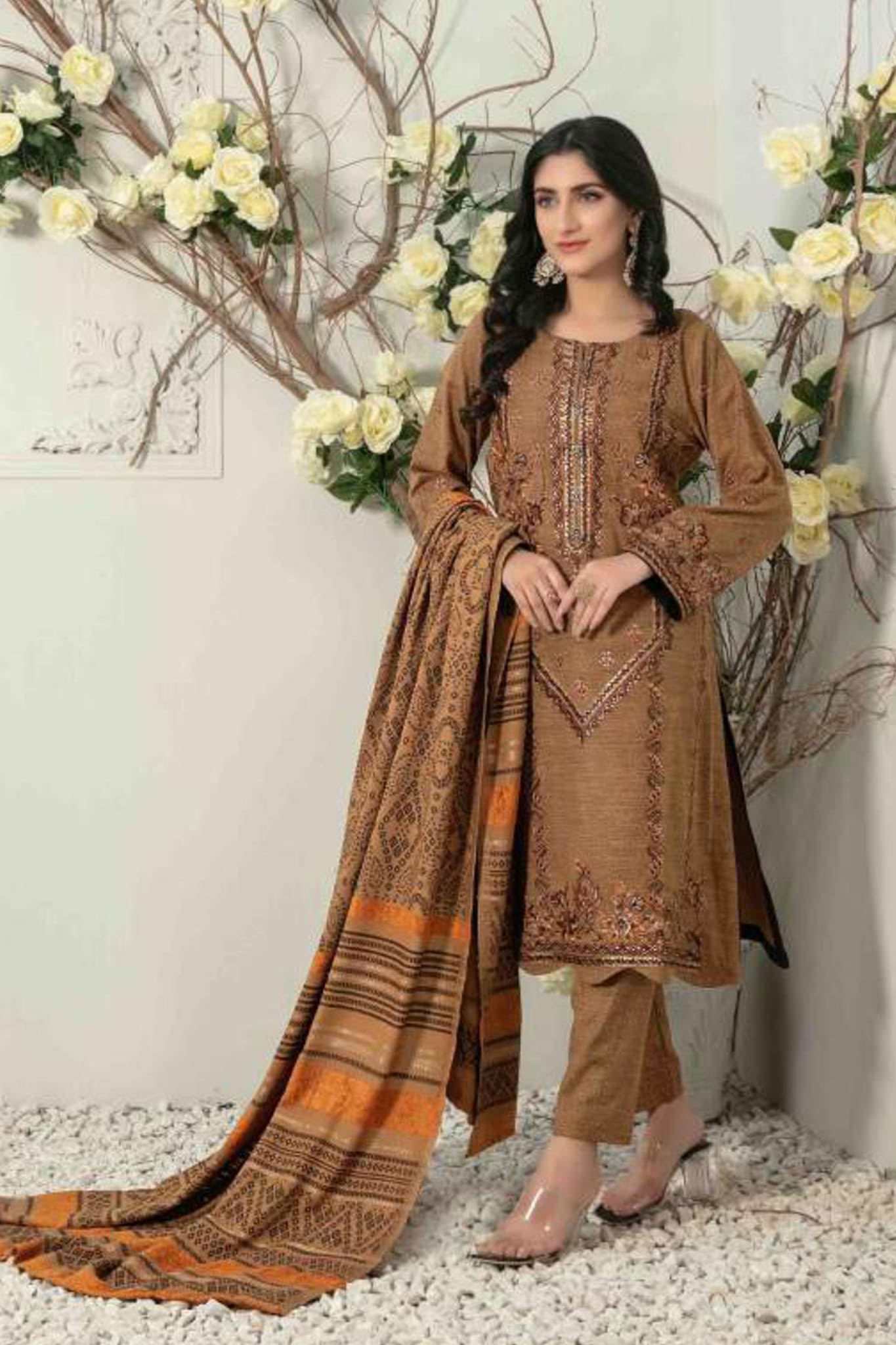 Mahin by Tawakkal Unstitched 3 Piece Leather Peach Collection'2022-L-7841