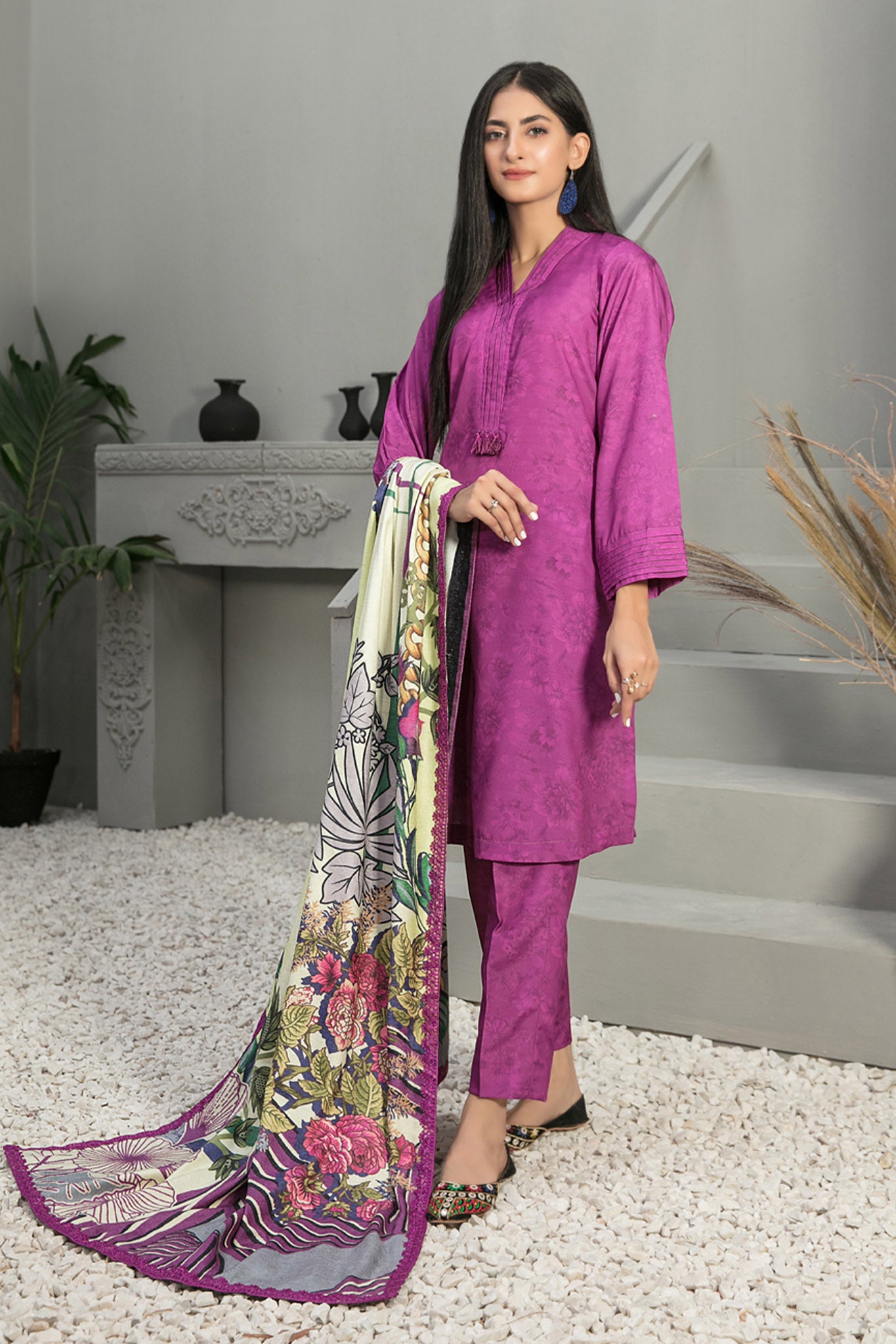 Golnar by Tawakkal Unstitched 3 Piece Digital Printed Handloom Collection'2022-GH-7894