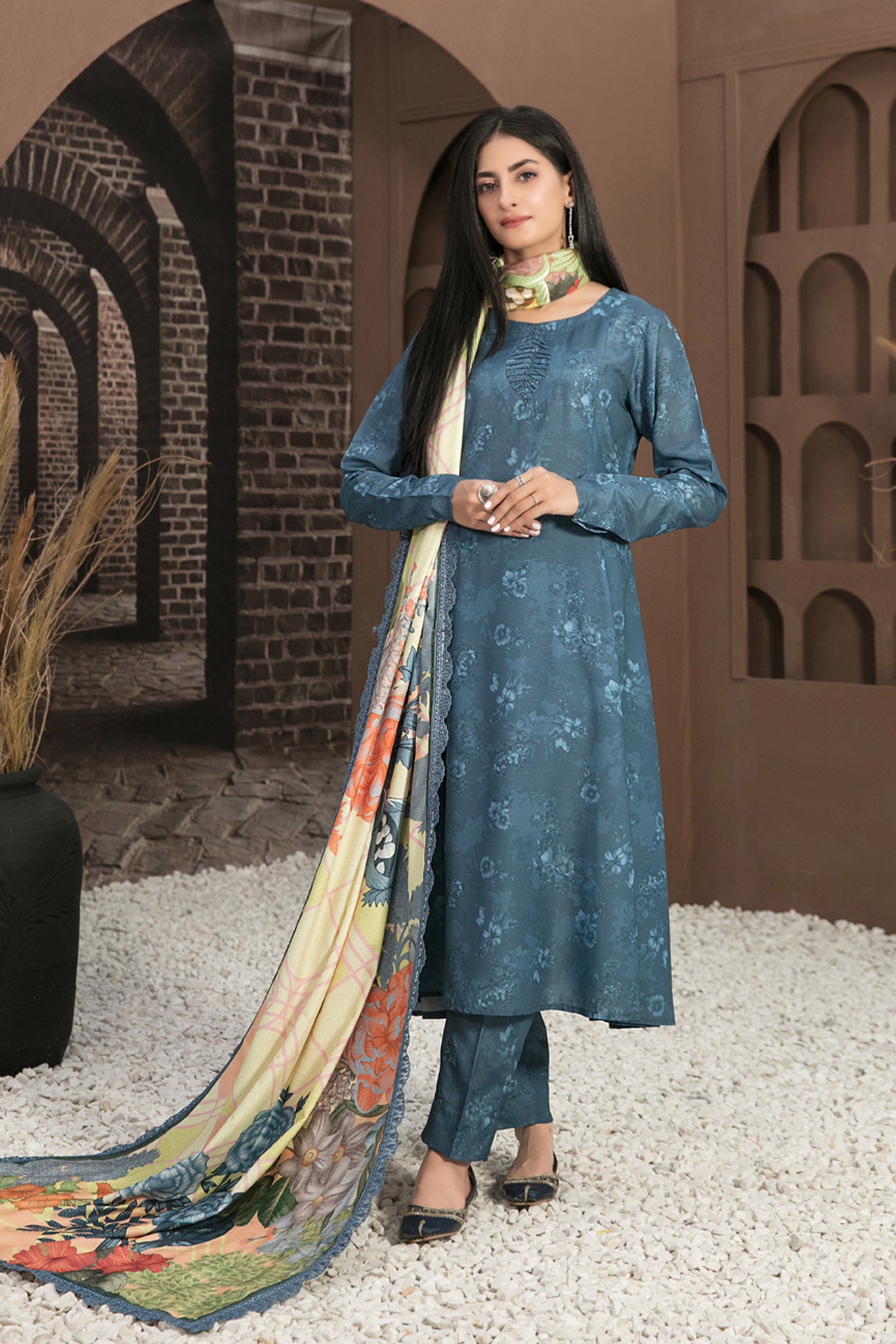 Golnar by Tawakkal Unstitched 3 Piece Digital Printed Handloom Collection'2022-GH-7895