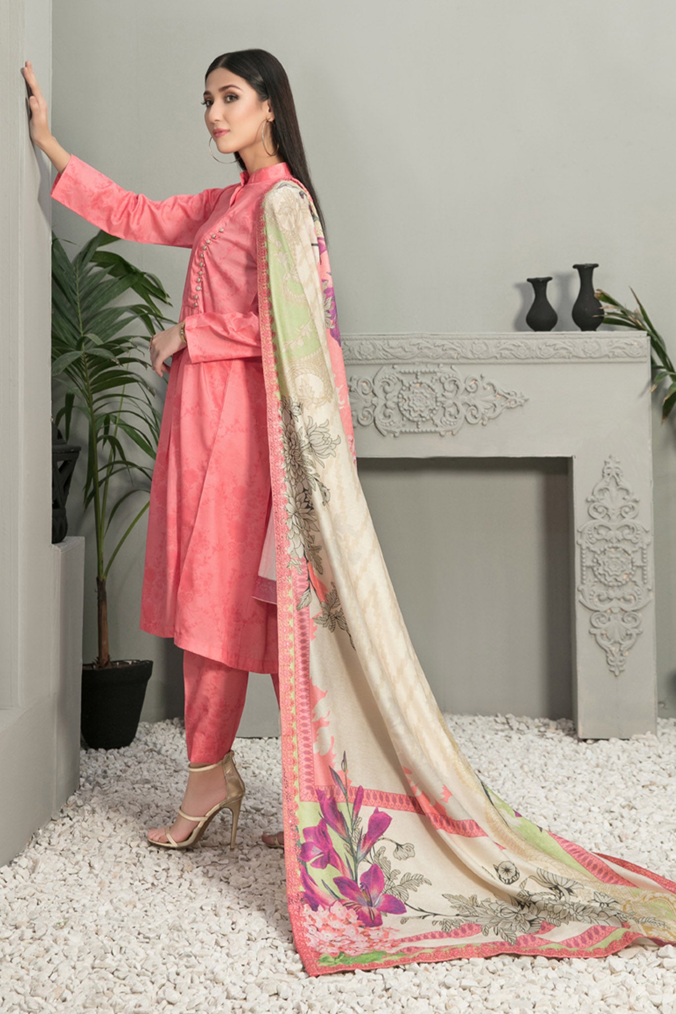 Golnar by Tawakkal Unstitched 3 Piece Digital Printed Handloom Collection'2022-GH-7896