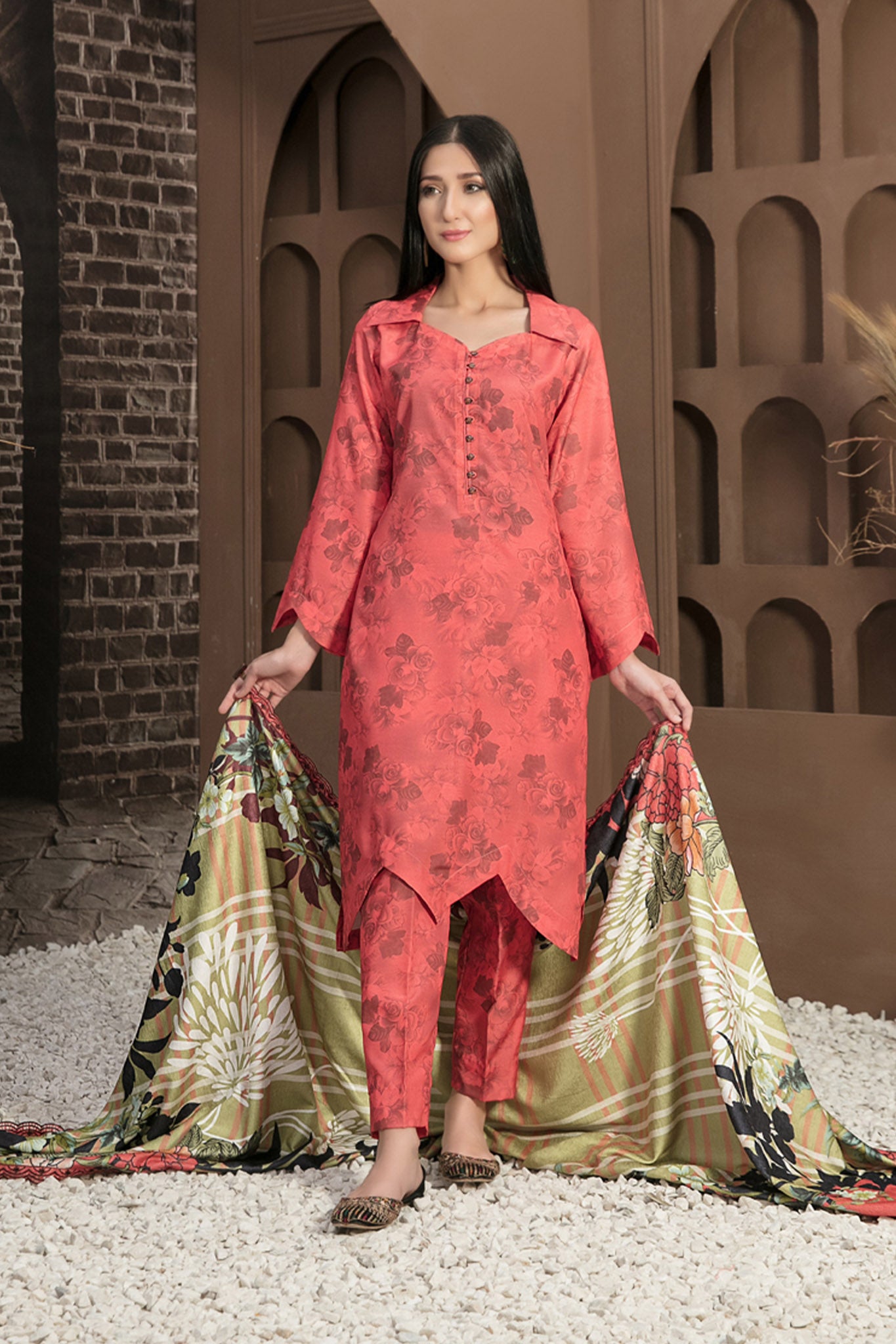 Golnar by Tawakkal Unstitched 3 Piece Digital Printed Handloom Collection'2022-GH-7897