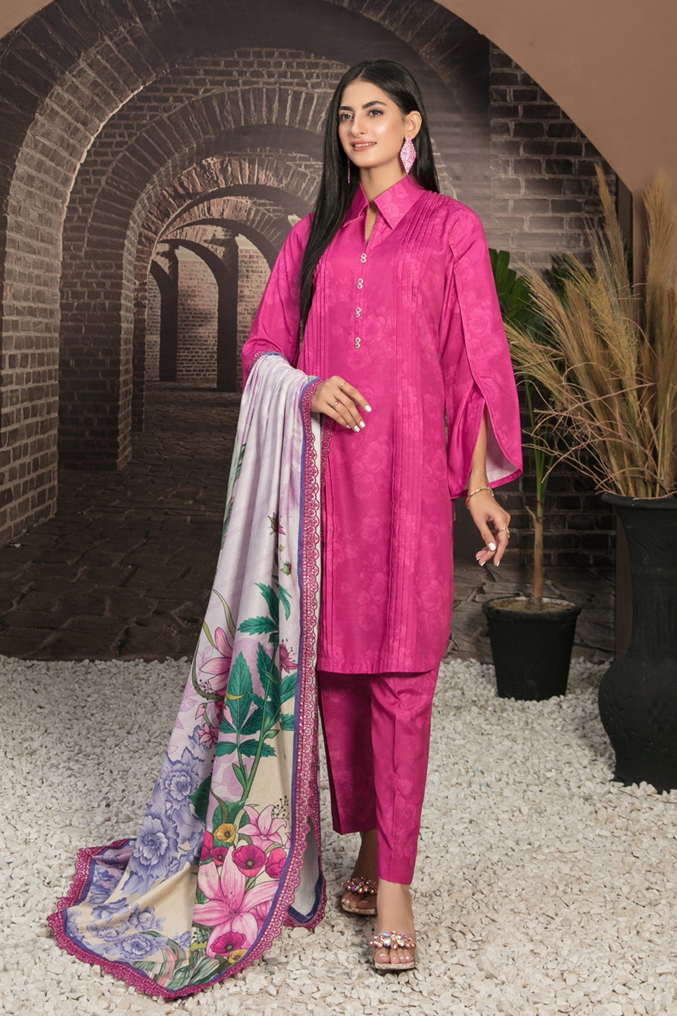 Golnar by Tawakkal Unstitched 3 Piece Digital Printed Handloom Collection'2022-GH-7900