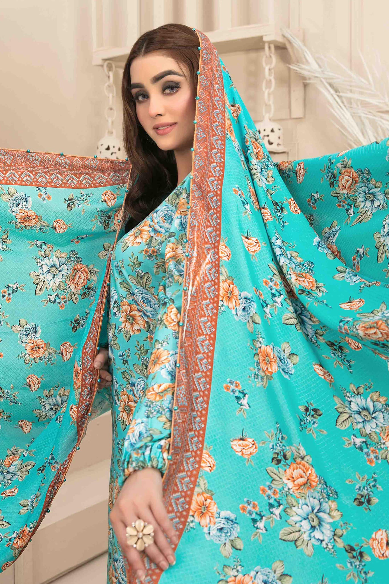 Manahil by Tawakkal Unstitched 3 Piece Digital Printed Linen Collection'2022-M-8039