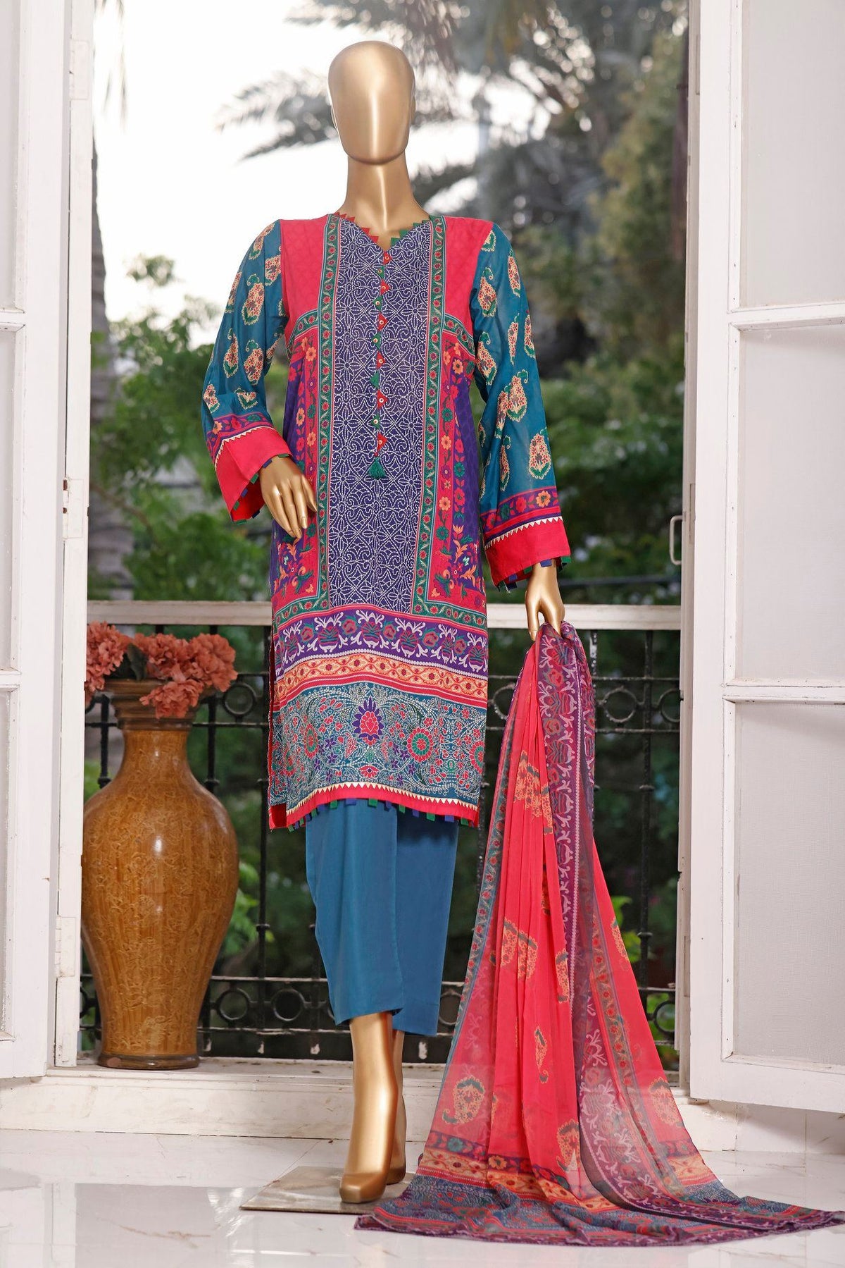 Sada Bahar Stitched 3 Piece Printed Lawn Vol-19 Collection’2021-ST-827-Blue