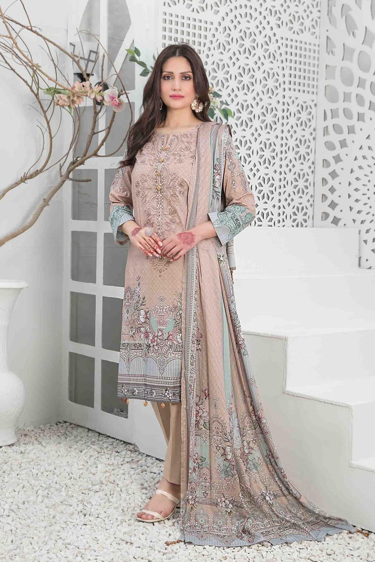 Mehmal by Tawakkal Unstitched 3 Piece Lawn Collection'2023-M-8912