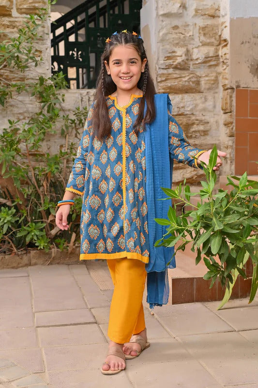 Gurya Eid Milan by Amna Khadija Stitched 3 Piece Festive Kid's Lawn Collection'2022-MGP-04