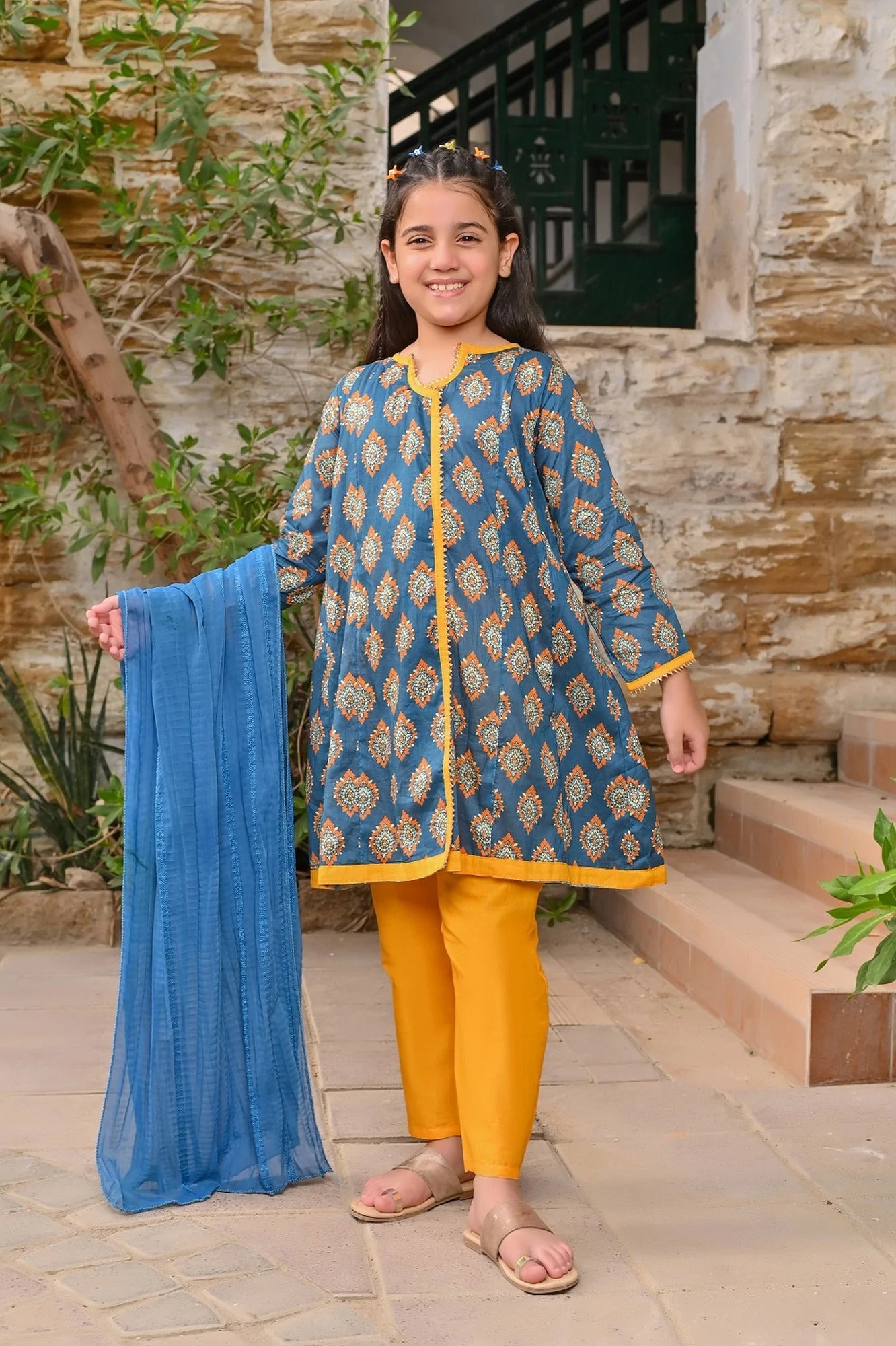 Gurya Eid Milan by Amna Khadija Stitched 3 Piece Festive Kid's Lawn Collection'2022-MGP-04