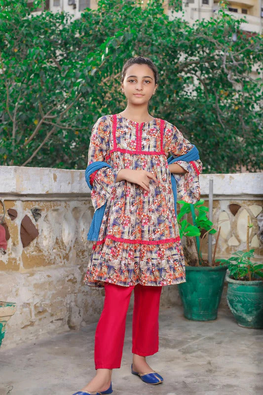 Gurya Eid Milan by Amna Khadija Stitched 3 Piece Festive Kid's Lawn Collection'2022-MGP-05