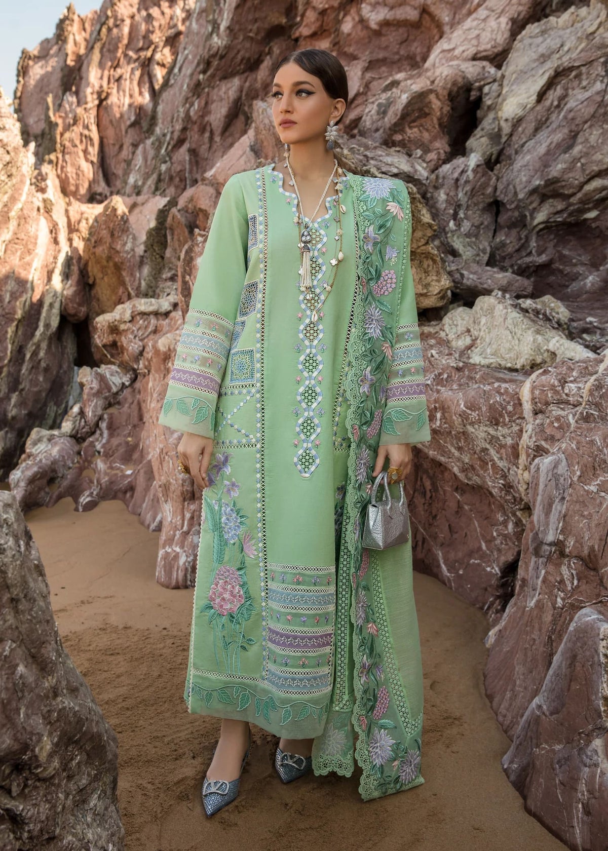 Crimson Unstitched 3 Piece Eid Luxury Lawn Collection'2023-07-B-Bohemian Summer