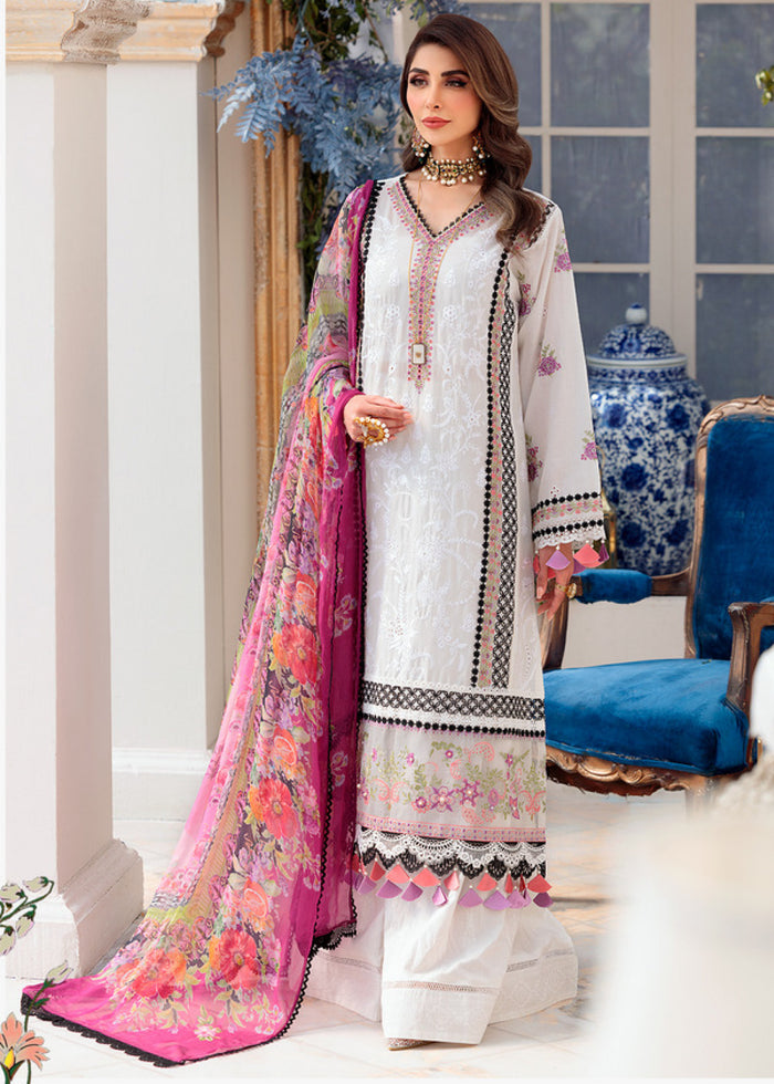 Noor by Sadia Asad Unstitched 3 Piece Chikankari Lawn Collection'2022-D08-A