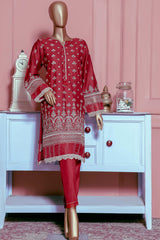 Sada Bahar Stitched Chikankari Dobby Self Cotton Kurti Collection'2022-DCK-21-Maroon