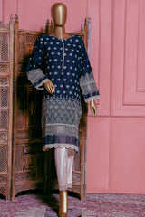 Sada Bahar Stitched Chikankari Dobby Self Cotton Kurti Collection'2022-DCK-23-Blue
