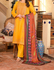 Rafia Khas Stitched 3 Piece Embroidered Khaddar Collection'2022-DPKH-34