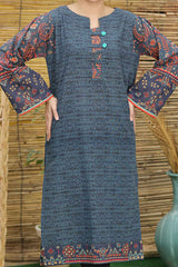 Rafia Stitched Printed Khaddar Shirts Collection'2021-DPKHK-03-Blue
